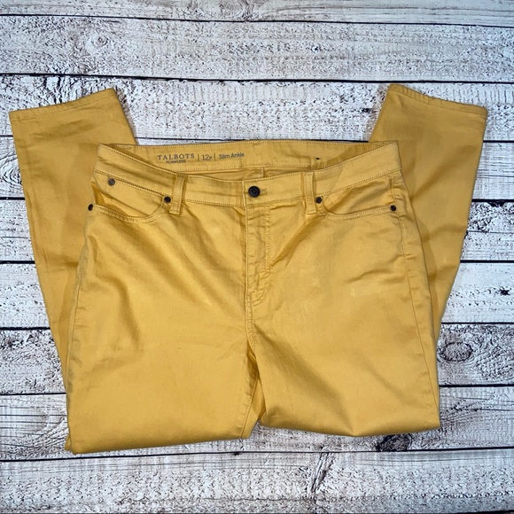 Talbots Jeans Talbots Flawless Slim Ankle 2p Mustard Yellow Jeans